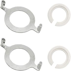 ECUDIS 2 Pcs Uno Lamp Harp Saddle Adapter Converter for E27 Sockets 1.65 Inch and 2 Pcs Uno Lamp Shade Reducing Rings E27 To E14 Adapter, Silver