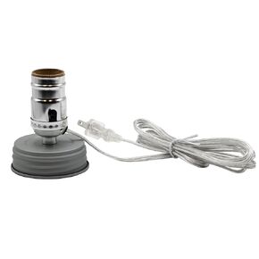 Creative Hobbies DIY Mason Canning Fruit Jar Lamp Making Kit is Pre-Wired and Easy to Use - Silver Color Lid & Socket Great for Lamp Conversion