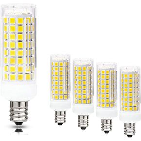 Treie 10W E12 LED Corn Light Bulb(4 Pack)E12 Dimmable 100 Watt Equivalent Bulb 1000LM 6000K Chandelier Bulbs Decorative Candle E12 Base for Home Lighting, AC110-120V (6000K)