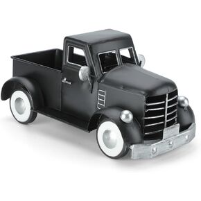 PXHWWHXP Old Farm Truck Coffee Bar Decor, Vintage Farmhouse Car Kitchen Decoration, Fall Halloween Black Trucks Table Centerpieces, Decorative Outdoor Garden Cars Planters