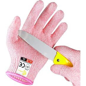 Evridwear Cut Resistant Gloves for Kids 4-6 Years, Level 5 Protection Cutting Gloves Food Grade for Cooking, Whittling, Wood Carving, Gardening and DIY