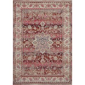 Nourison Vintage Kashan Vintage Red 4' x 6' Area -Rug, Easy -Cleaning, Non Shedding, Bed Room, Living Room, Dining Room, Kitchen (4x6)