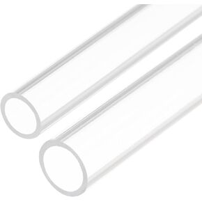 MECCANIXITY 10pcs Acrylic Pipe Clear Rigid Round Tube 1/4" 5/16" ID 16" for Lamps and Lanterns, Water Cooling System