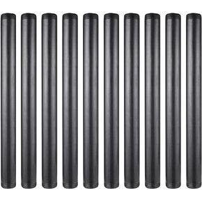 10 Pack 1 Inches x 12 Inches Black Malleable Steel Nipples Fitting, DIY Steampunk Industrial Vintage Style.