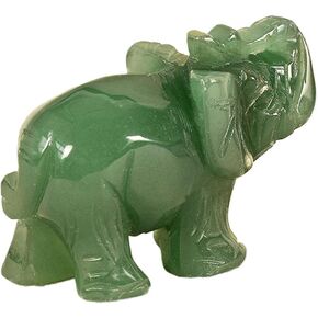 1Pc Green Elephant Ornament Handcraft Natural Green Jade Stone Elephant Statue Decor Toys in Hand，Statues, Home Décor Accents