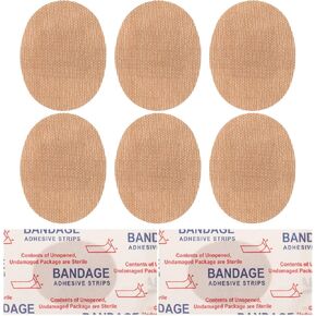 Healvian 50pcs Flexible Fabric Bandages,Adhesive Oval Bandages,Oval Flexible Adhesive Bandages,Breathable Knuckle Stickers Patch Bulk for Family Wounds Protection Care,Bandages with Non-Stick Pad