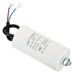 PATIKIL CBB60 45uF Running Capacitor, AC 450V 2 Wires 50/60Hz Cylinder Bottom with Screw 95x45mm for Washing Machine,Water Pump Motor Star