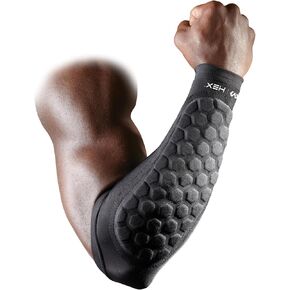 Mcdavid Hex Padded Forearm Compression Sleeve for Football & Contact Sports, Moisture Wicking to Keep You Dry & Cool, Includes 2 Sleeves