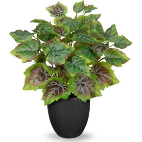 14.5" Artificial Plants Indoor Home Decor, Fake Potted Silk Plants for Shelves Living Room Decorative, Small Artificial Office Desk Plants in Pots, Faux Peperomia Hope Tropical House Plant
