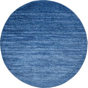 SAFAVIEH Adirondack Collection 9' Round Light Blue / Dark Blue ADR113F Modern Ombre Non-Shedding Dining Room Entryway Foyer Living Room Bedroom Area Rug