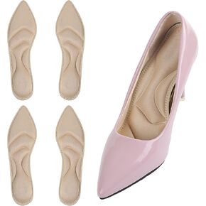 2 Pairs Shoe Insoles High Heel Insoles Women Breathable Shoe Pads Sponge Heel Cushions Arch Support Boot Inserts Feet Pain Relief Loose Shoes Arch Pain Heel Sore Heel Spurs