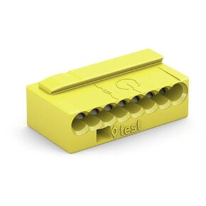 243-508 | WAGO Micro PUSHWIRE® | 8-Conductor Connector for Junction Boxes | AWG 22 – 18 Solid | Yellow| [Box of 50 Pieces]