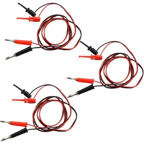3 قطعة 4 مللي متر الموز التوصيل لاختبار هوك كليب اختبار كابل رصاص لمتعدد in Kuwait