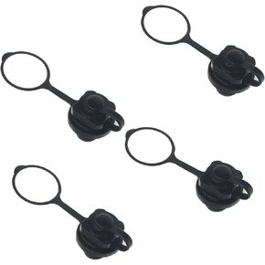 4 Pcs Black Boston Valve Inflation Nozzle Inflation Boat One-Way Inflation Replacement Screw for Inflatable Boats and Rubber Swimming Pools Inflation