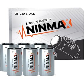 NINMAX CR123A 3V Lithium Battery 12 Pack, Largest Capacity 1700mAh 123A Camera Batteries, Perfect for Tactical Flashlights, Security Device【Non-Rechargeable】