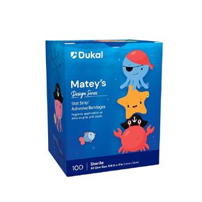 Dukal Design Series Matey’s Adhesive Bandages with Stat Strip® Technology, ¾" x 3" (Box of 100)