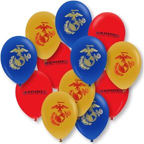 U.S. Marines Party Decorations! Bundle includes a Semper Fi Banner, 6 Latex Balloons and 6 Round Foil Balloons! Officially Licensed. by Havercamp