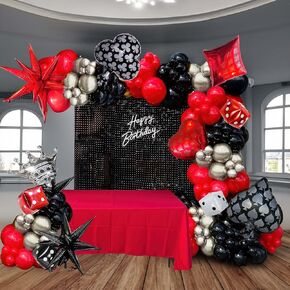 Chrome Purple Black silver Balloon garland kit 126Ppcs with large star balloons for women 21/30th Birthday anniversary graduation Prom Party Halloween Wednesday Decorations for 2024 new year eve