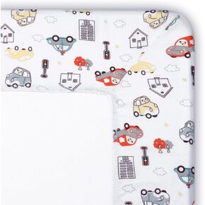 NEKSUN 2 Pack Crib Sheets for Girls Boys, 38" x 26" Portable Pack N Play Sheets Fitted for Pack and Play Mattress and Mini Crib Mattress, Ultra Soft Cartoon Baby Nursery Playard Mattress Sheet Cover