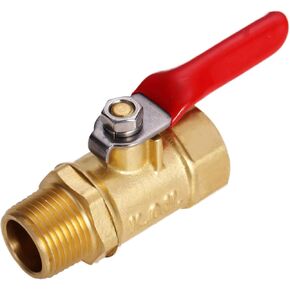 Litorange 2 PCS Lead-Free Brass Mini Ball Valve Shut Off Switch 1/4" NPT Male x 1/4 INCH NPT Female Pipe Fittings Rated to 600WOG For Water Air Compressor Fitting Etc