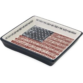 Boston International Ceramic Napkin Holder Caddy, Cocktail Size, One Flag One Nation