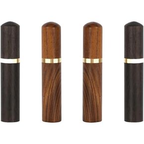 UPSTORE 4Pcs Toothpick Holder Portable Wood Toothpick Case Toothpick Pocket Box Travel Toothpick Dispenser for Storage Toothpick Bead Cotton Swab