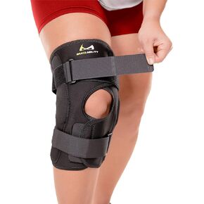 BraceAbility Hinged Obesity Knee Brace - Plus Size to Overweight Wraparound Support for Womens and Mens Arthritis Treatment, Bariatric Joint Pain Relief, Kneecap Instability, Ligament Weakness (2XL) in Kuwait