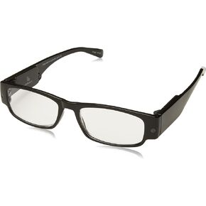 Foster Grant Mens Lloyd Lightspecs Lighted Glasses Reading, Black/Transparent, 59 Mm US