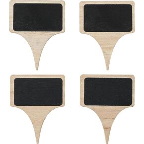 True Wooden Cheese Markers with Chalk, Cheese Labels for Charcuterie Boards Accessories, Party Tray, Hosting Party Essentials, Set of 4, Black