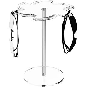Ausalivan Acrylic Sunglasses Holder Stand Clear 360 Rotating, Eyeglasses Display Rack, Clear Eyewear room Tabletop Glasses Storage Organizer in Kuwait