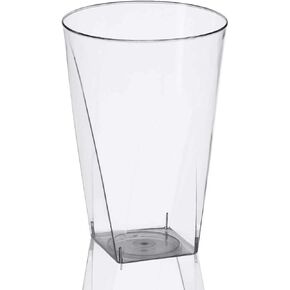 Kaya Clear Square Bottom Plastic Shot Cups (2 oz.) - Pack of 20 - Elegant & Transparent - Perfect for Parties, Gatherings & Everyday Use