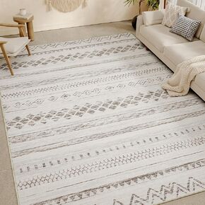 AMOAMI 8x10 Area Rugs for Living Room Rug, Soft Boho Machine Washable Rugs for Bedroom Rug Non Slip Large Living Room Carpet Modern Black Distressed Neutral Rugs for Playroom Office Dining Room Rug in Kuwait