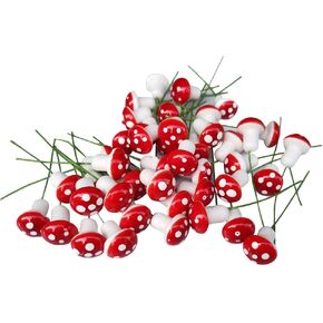 100 Pcs 2cm Mini Foam Mushrooms Fairy Garden Mushrooms Realistic Miniature Mushrooms Tiny Decorative Mushrooms Bonsai Micro Landscape Ornaments