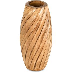 AeraVida Timeless Handmade Modern Rustic Spiral Light Brown Mango Tree Wood Vase for Home | Natural Wooden Home Decor - Modern Farmhouse | Kitchen Table Counter-top Accent Decor