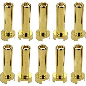10pcs 4mm Bullet Banana Plug Connector Male for RC Model Vehicle Car Motor ESC LIPO Battery DIY Parts Gold Plated