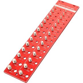 مدقق خيط صامولة ومسمار DASBET 28 مدقق خيط، حجم الخيط مدقق حجم الترباس ومقياس الخيط مع 14 معيار و 14 مقياس متري ومعرف الجوز مع مسطرة بوصة وسنتيمتر، أحمر in Kuwait