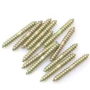 12pcs 6x40MM Dowel Screw Zinc Plated Iron Double Ended Screw Self Tapping Furniture Screw