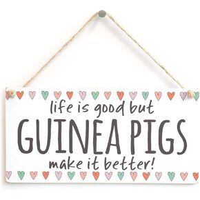 Meijiafei Life is Good but Guinea Pigs Make it Better! - Home Decor Accessory Gift Sign for Guinea Pig Lovers 10"x5" in Kuwait