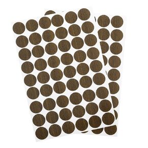 uxcell 2 Sheets/108Pcs Screw Hole Stickers, 21mm/0.83inch PVC Self-Adhesive Screw Cover Sticker Dustproof Round Screw Covers Caps for Wooden Furniture Cabinet Shelve, Dark Brown