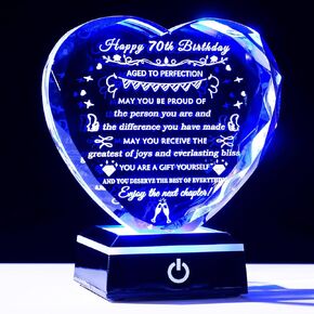 YWHL 75th Birthday Gifts for Women Men Crystal 75 Years Old Birthday Decorations with Colorful Base 75th Birthday Gift Ideas for Mom Grandma Wife Happy 75th Birthday Decorations