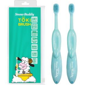 Toki Kids Toothbrush for Ages 4-10, Extra-Soft Bristles, BPA Free (2 Pack) (Pink (2ea))