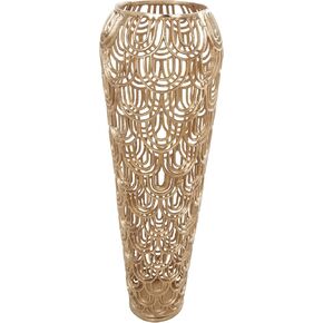 Deco 79 Aluminum Metal Geometric Decorative Vase Tall Art Deco Inspired Arched Centerpiece Vase, Vase for Home Decoration 11" x 11" x 35", Gold