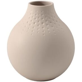 Villeroy & Boch - Manufacture Collier Sand, Tall vase Perle, 20 cm, Premium Porcelain, Beige