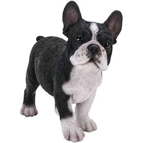 Ebros Realistic Lifelike Black French Bulldog Puppy Figurine 6" Wide Frenchie Figurine Dog Animal Pet Pal Collectible