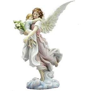 US 10.63 Inch The Guardian Angel Decorative Figurine, Pastel Color