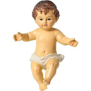 Resin Baby Jesus Figurine Infant Religious Statue Nativity Collectible Figurine Holy Faith Decorative Ornament (2.4 inches)