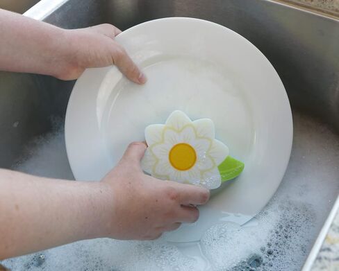 Lil' Holster Mini (Stone with Flower Sponge) - Silicone Sponge Holder, Kitchen Organizer, Dishwasher Safe, Drains Sponges, Clings to Sink, Non-Porous Surface, Easy to Clean, 5.94 x 4.17 x 2.09 in in Saudi Arabia