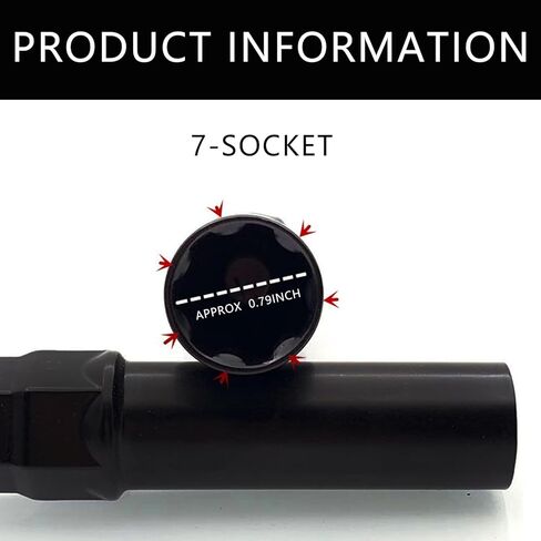 مقبس صامولة ذو 7 فتحات صغيرة؛ صواميل قفل العجلة البديلة ذات 7 نقاط - 19 مم 3/4 بوصة 21 مم 13/16 بوصة مفتاح ربط سداسي in Kuwait