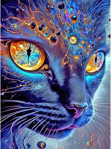 PFFNGPEN Diamond Art Painting Persian Cat Kits for Adults, 5D Diamond Art Kits for Beginners, DIY Full Drill Gem Art for Home Wall Decor Craft Gifts 11.8x15.7 inch in Saudi Arabia