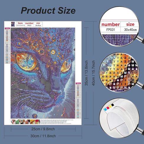 PFFNGPEN Diamond Art Painting Persian Cat Kits for Adults, 5D Diamond Art Kits for Beginners, DIY Full Drill Gem Art for Home Wall Decor Craft Gifts 11.8x15.7 inch in Saudi Arabia